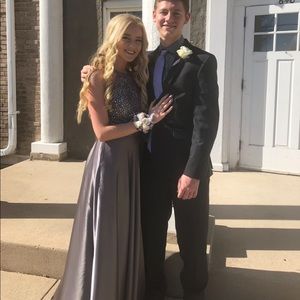 Sherri Hill 51799 Gunmetal Prom Dress